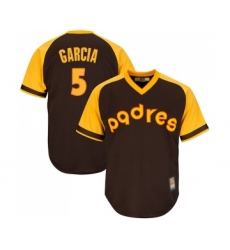 Men's San Diego Padres #5 Greg Garcia Replica Brown Alternate Cooperstown Cool Base Baseball Jersey