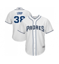 Men's San Diego Padres #38 Aaron Loup Replica White Home Cool Base Baseball Jersey