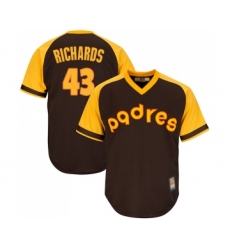 Men's San Diego Padres #43 Garrett Richards Replica Brown Alternate Cooperstown Cool Base Baseball Jersey