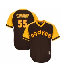 Men's San Diego Padres #55 Matt Strahm Replica Brown Alternate Cooperstown Cool Base Baseball Jersey