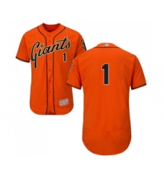 Men's San Francisco Giants #1 Kevin Pillar Orange Alternate Flex Base Authentic Collection Baseball Jersey