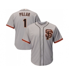 Men's San Francisco Giants #1 Kevin Pillar Replica Grey Road 2 Cool Base Baseball Jersey