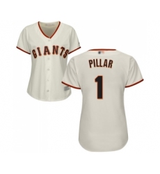 Women's San Francisco Giants #1 Kevin Pillar Replica Cream Home Cool Base Baseball Jersey