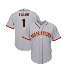 Youth San Francisco Giants #1 Kevin Pillar Replica Grey Road Cool Base Baseball Jersey