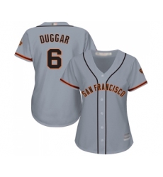 Women's San Francisco Giants #6 Steven Duggar Replica Grey Road Cool Base Baseball Jersey