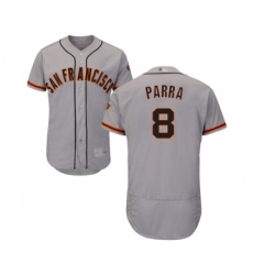 Men's San Francisco Giants #8 Gerardo Parra Grey Road Flex Base Authentic Collection Baseball Jersey
