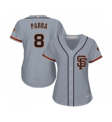 Women's San Francisco Giants #8 Gerardo Parra Replica Grey Road 2 Cool Base Baseball Jersey