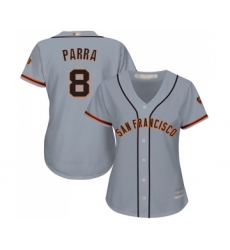 Women's San Francisco Giants #8 Gerardo Parra Replica Grey Road Cool Base Baseball Jersey