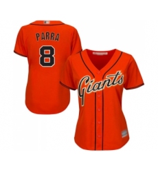 Women's San Francisco Giants #8 Gerardo Parra Replica Orange Alternate Cool Base Baseball Jersey