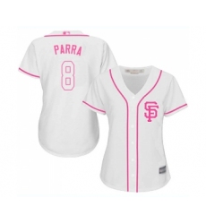 Women's San Francisco Giants #8 Gerardo Parra Replica White Fashion Cool Base Baseball Jersey