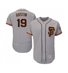 Men's San Francisco Giants #19 Tyler Austin Grey Alternate Flex Base Authentic Collection Baseball Jersey