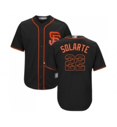 Men's San Francisco Giants #22 Yangervis Solarte Authentic Black Team Logo Fashion Cool Base Baseball Jersey