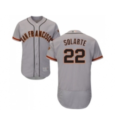 Men's San Francisco Giants #22 Yangervis Solarte Grey Road Flex Base Authentic Collection Baseball Jersey
