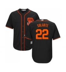 Men's San Francisco Giants #22 Yangervis Solarte Replica Black Alternate Cool Base Baseball Jersey