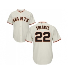 Youth San Francisco Giants #22 Yangervis Solarte Replica Cream Home Cool Base Baseball Jersey