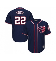 Youth Washington Nationals #22 Juan Soto Replica Navy Blue Alternate 2 Cool Base Baseball Jersey