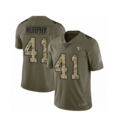 Men's Arizona Cardinals #41 Byron Murphy Limited Olive Camo 2017 Salute to Service Football Jersey