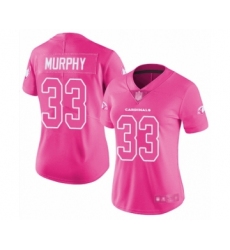Women's Arizona Cardinals #33 Byron Murphy Limited Pink Rush Fashion Football Jersey
