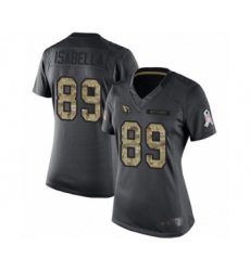 Women's Arizona Cardinals #89 Andy Isabella Limited Black 2016 Salute to Service Football Jersey