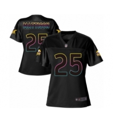 Women's Minnesota Vikings #25 Alexander Mattison Game Black Fashion Football Jersey