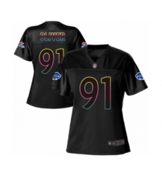 Women's Buffalo Bills #91 Ed Oliver Game Black Fashion Football Jersey