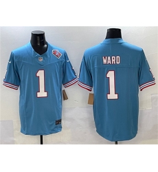 Men's Tennessee Titans #1 Cameron Ward Blue 2025 Draft F.U.S.E. 1997 Throwback Vapor Limited Football Stitched Jersey