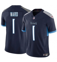 Men's Tennessee Titans #1 Cameron Ward Navy 2025 Draft F.U.S.E. Vapor Limited Football Stitched Jersey