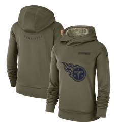 Women's Tennessee Titans Nike Olive Salute to Service Sideline Therma Performance Pullover Hoodie