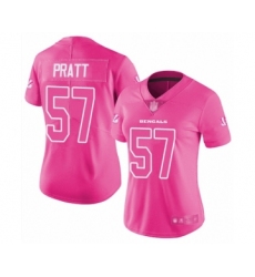 Women's Cincinnati Bengals #57 Germaine Pratt Limited Pink Rush Fashion Football Jersey