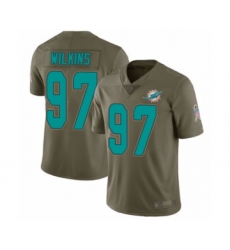 Men's Miami Dolphins #97 Christian Wilkins Limited Olive 2017 Salute to Service Football Jersey