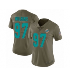 Women's Miami Dolphins #97 Christian Wilkins Limited Olive 2017 Salute to Service Football Jersey