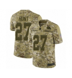 Men's Cleveland Browns #27 Kareem Hunt Limited Camo 2018 Salute to Service Football Jersey