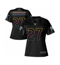 Women's Los Angeles Rams #27 Darrell Henderson Game Black Fashion Football Jersey