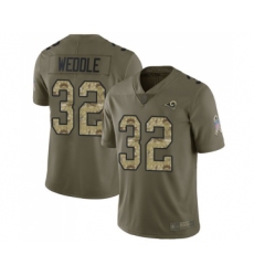 Youth Los Angeles Rams #32 Eric Weddle Limited Olive Camo 2017 Salute to Service Football Jersey