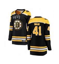 Women's Boston Bruins #41 Jaroslav Halak Authentic Black Home Fanatics Branded Breakaway 2019 Stanley Cup Final Bound Hockey Jersey
