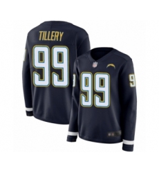Women's Los Angeles Chargers #99 Jerry Tillery Limited Navy Blue Therma Long Sleeve Football Jersey