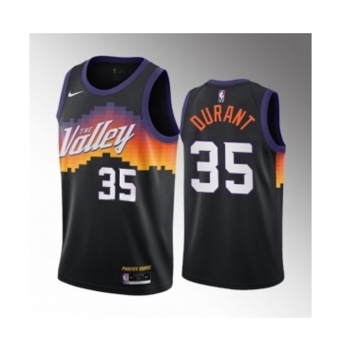 Men's Phoenix Suns #35 Kevin Durant Balck City Edition Stitched Basketball Jersey