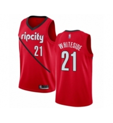Men's Portland Trail Blazers #21 Hassan Whiteside Red Swingman Jersey - Earned Edition
