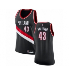 Women's Portland Trail Blazers #43 Anthony Tolliver Swingman Black Basketball Jersey - Icon Edition