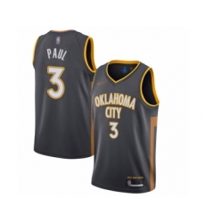 Men's Oklahoma City Thunder #3 Chris Paul Swingman Charcoal Basketball Jersey - 2019 20 City Edition