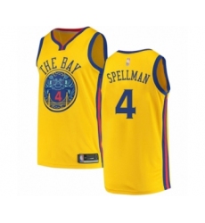 Youth Golden State Warriors #4 Omari Spellman Swingman Gold Basketball Jersey - City Edition