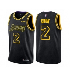 Men's Los Angeles Lakers #2 Quinn Cook Authentic Black City Edition Basketball Jersey
