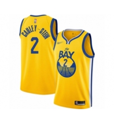 Youth Golden State Warriors #2 Willie Cauley-Stein Swingman Gold Finished Basketball Jersey - Statement Edition