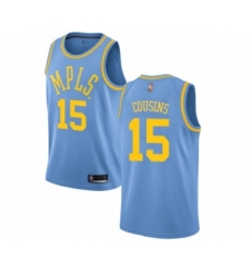 Women's Los Angeles Lakers #15 DeMarcus Cousins Authentic Blue Hardwood Classics Basketball Jersey