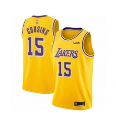 Youth Los Angeles Lakers #15 DeMarcus Cousins Swingman Gold Basketball Jersey - Icon Edition