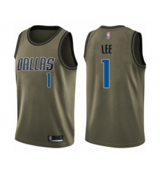 Youth Dallas Mavericks #1 Courtney Lee Swingman Green Salute to Service Basketball Jersey