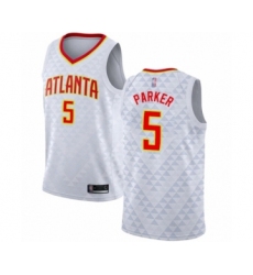 Women's Atlanta Hawks #5 Jabari Parker Authentic White Basketball Jersey - Association Edition