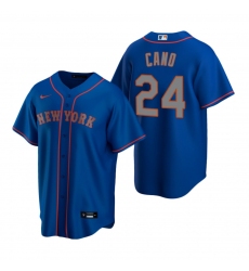 Men's Nike New York Mets #24 Robinson Cano Royal Alternate Road Stitched Baseball Jersey