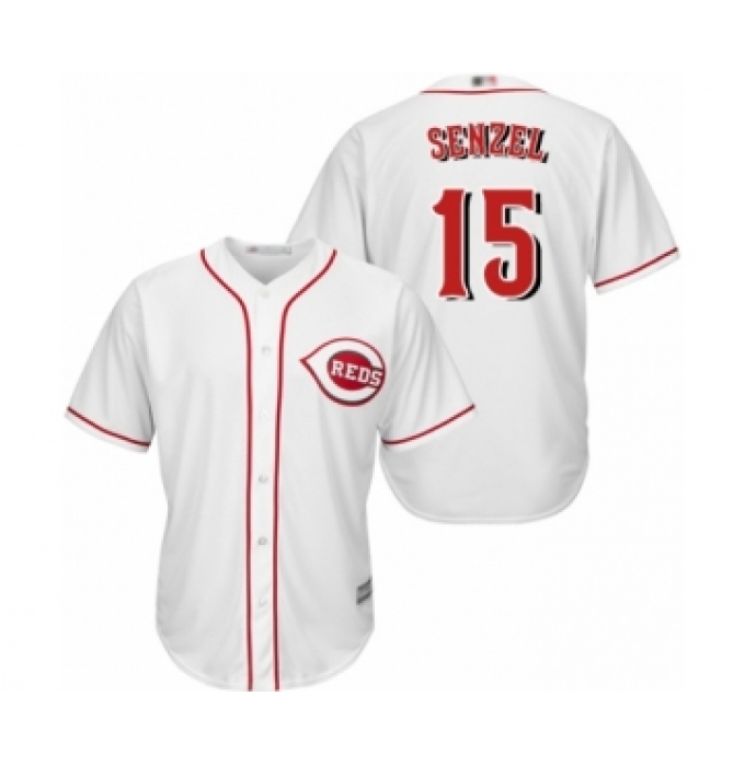 Youth Cincinnati Reds #15 Nick Senzel Replica White Home Cool Base Baseball Jersey