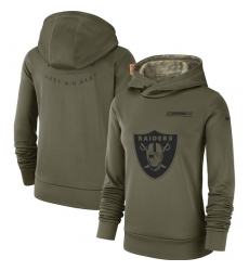 Women's Oakland Raiders Nike Olive Salute to Service Sideline Therma Performance Pullover Hoodie